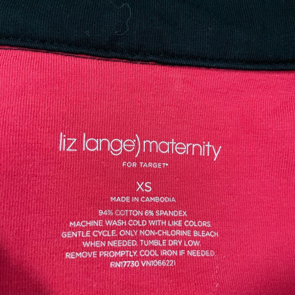 Liz Lange Maternity black sweatshirt zipper front tummy ruching size XS spandex - Picture 8 of 10